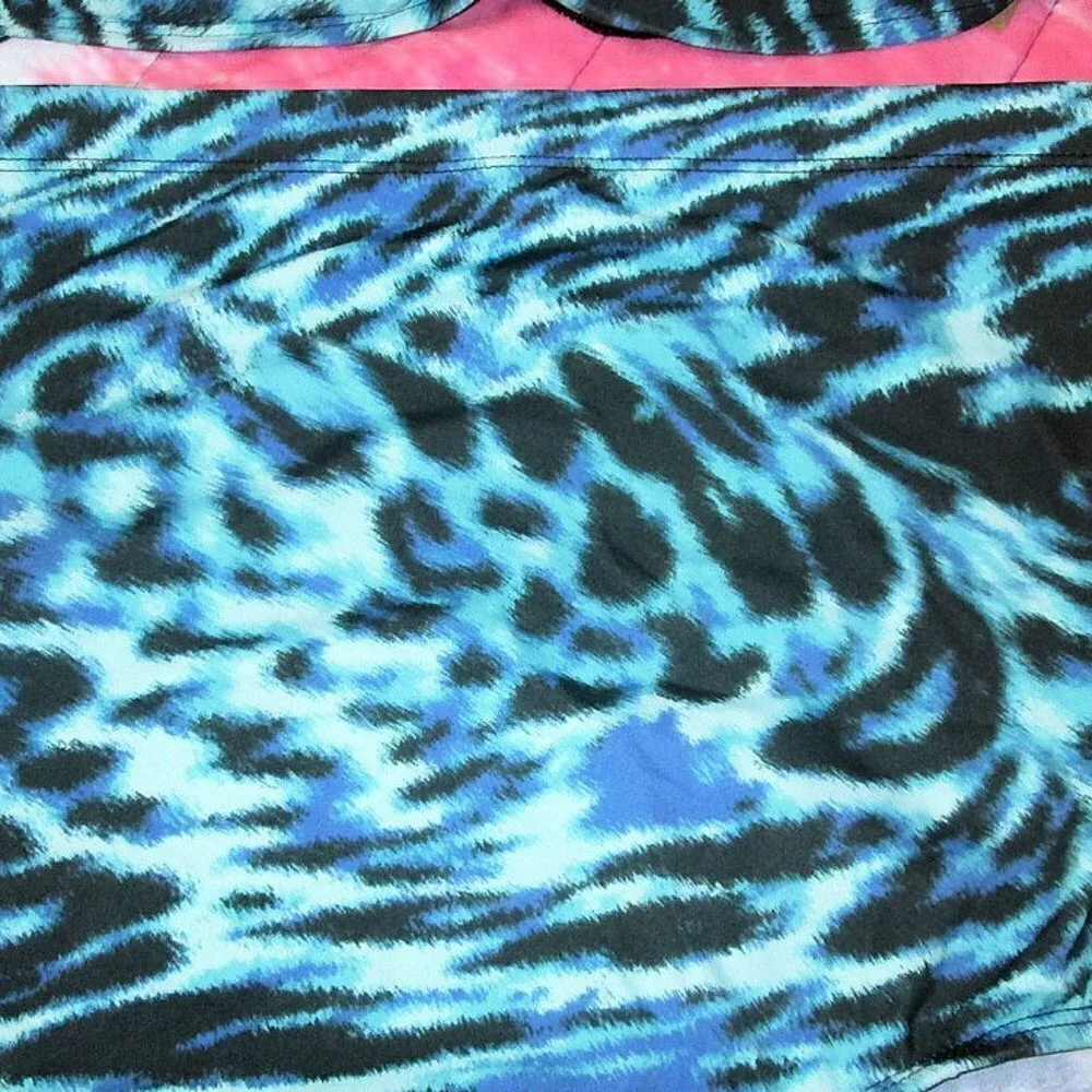 Exotic Animal Print Bikini Size 18 Swimsuit High Waist Covertible 2 Piece NWT